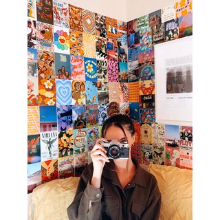 20 tấm Wall Collage / Photo Wall cỡ A4/A5 dán tường trang trí Indie orange