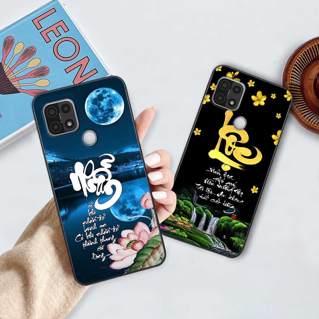 Ốp lưng Oppo A15 / A15s phiên bản cha mẹ - vợ chồng- chữ thư pháp Tâm, nhẫn, phúc lộc thọ cực đẹp và ý nghĩa