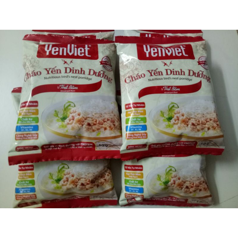 Cháo Yến Việt thịt bằm combo 10 gói - 1 gói 50g.