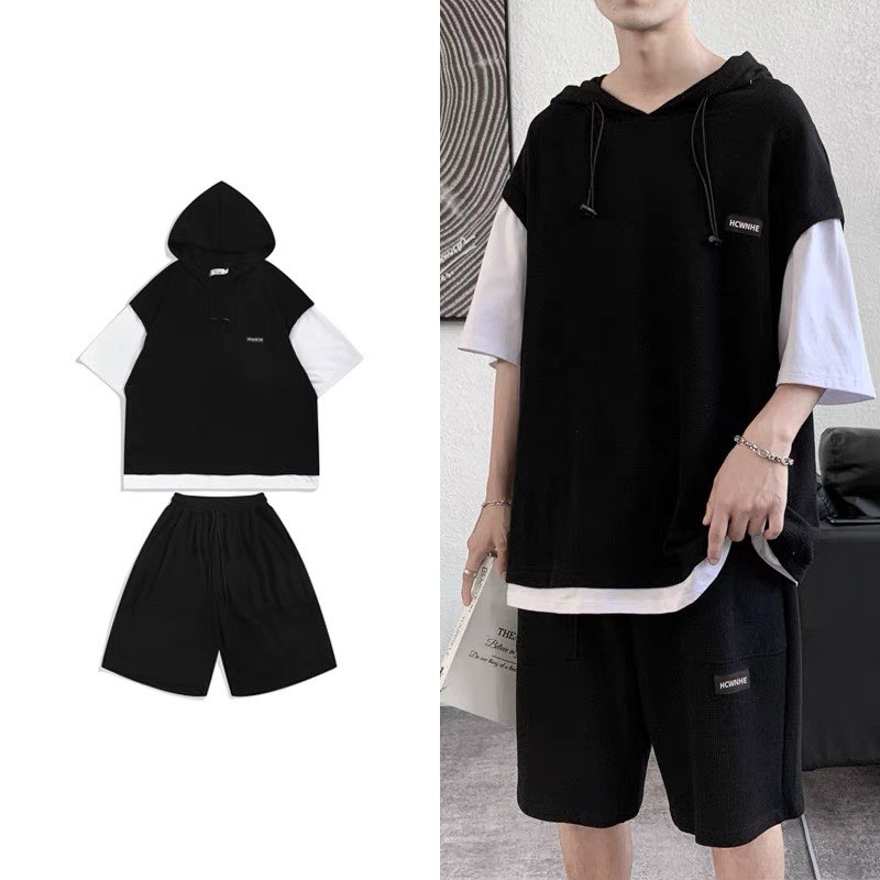 Bộ Quần Áo Nam Nữ Unisex Ngắn Tay Có Mũ Mùa Hè Thời Trang  Zenkonu QA NAM 1000109