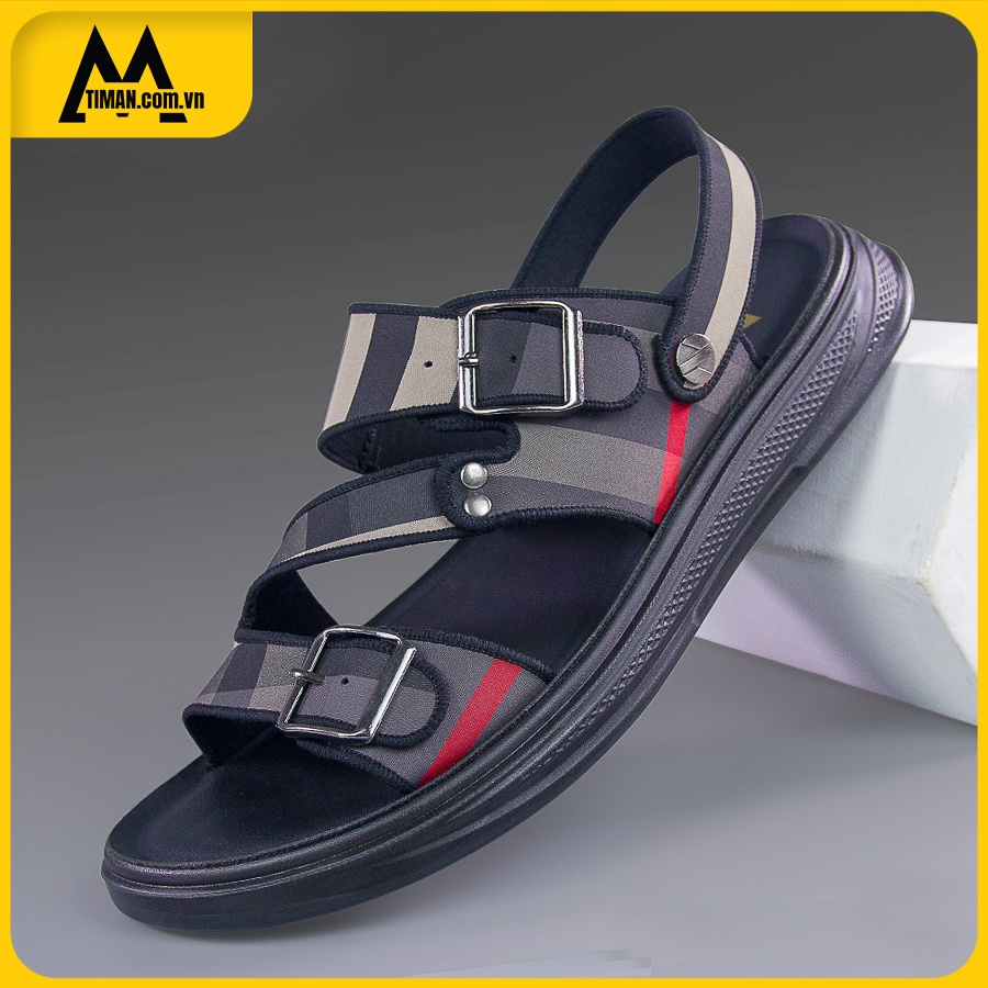 Sandal nam kiểu giày quai hậu mang đi học chất liệu da bảo hành 1 năm DK62 TIMAN