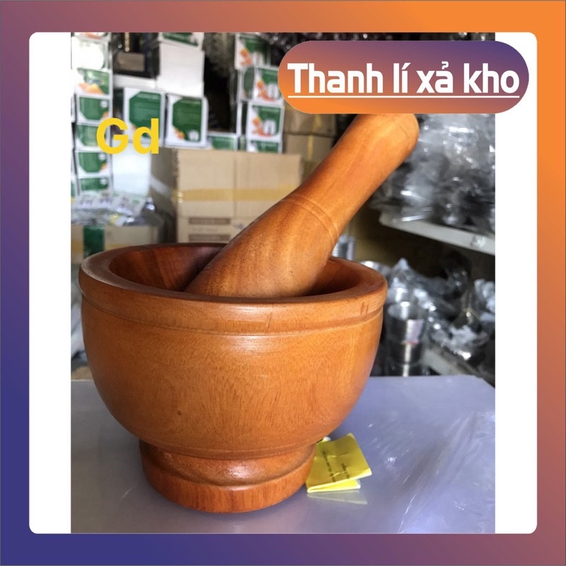 Cối chày gỗ - Bộ Cối chày bằng gỗ tự nhiên bền đẹp