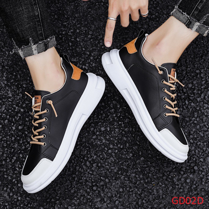 Giày Sneaker Nam Cổ Thấp GD02D Mẫu Bán Chạy Nhất Hàn Quốc  - Tặng Kèm Tất Khử Mùi