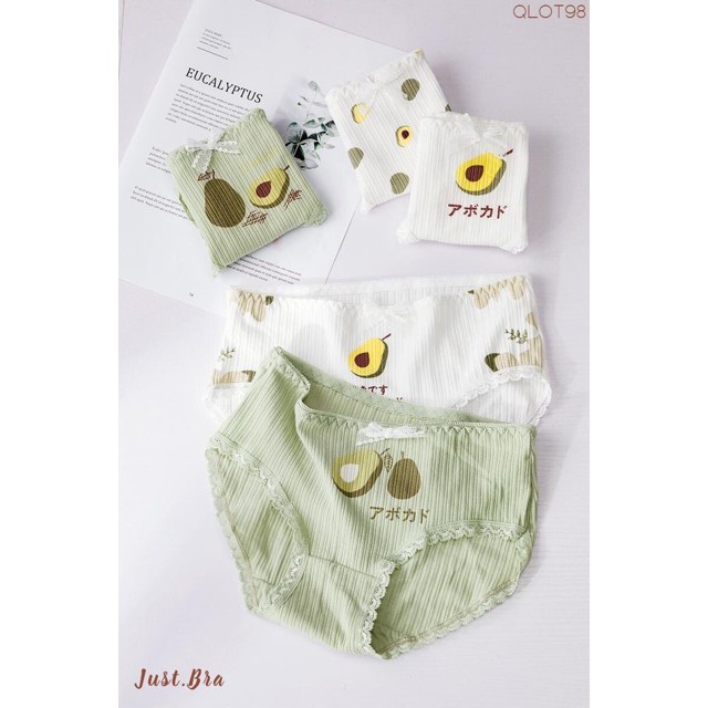 Quần Lót Nữ cotton co dãn 4 chiều họa tiết Quả Bơ Siêu CuTe ( Chọn Màu )