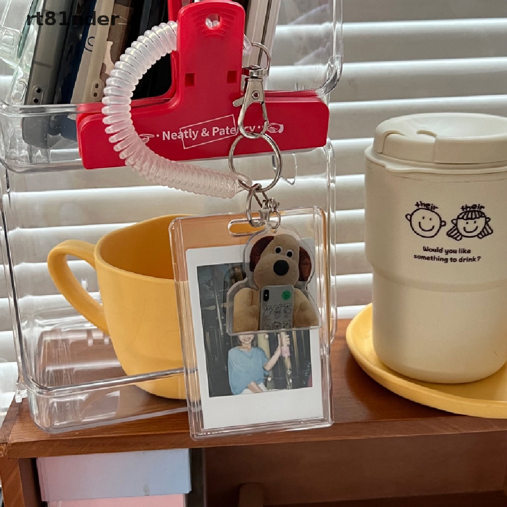 Rt Móc Chìa Khóa / Thẻ Id / Thẻ Ngân Hàng Bằng Acrylic Trong Suốt Họa Tiết Chú Chó Vintage Dễ Thương