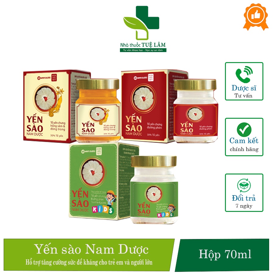 Nước yến sào khánh hòa Nam Dược  chai 70ml giúp bổ sung dưỡng chất, bồi bổ sức khỏe, tăng sức đề kháng, giảm mệt mỏi