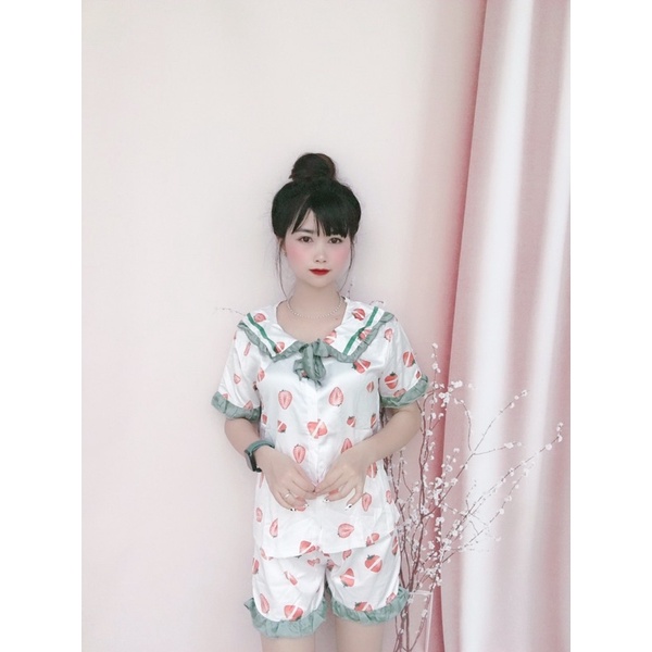 Sét bộ lụa mặc nhà hoạt hình siêu hót , dễ thương(kèm ảnh thật )