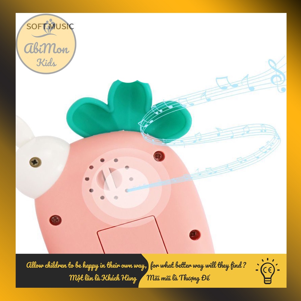 Đồ Chơi Điện Thoại Thỏ Hình Củ Cà Rốt Cho Bé (có nhạc, đèn) ☘️ Montessori ✨ Đồ chơi Giáo Dục - An toàn - Thông minh