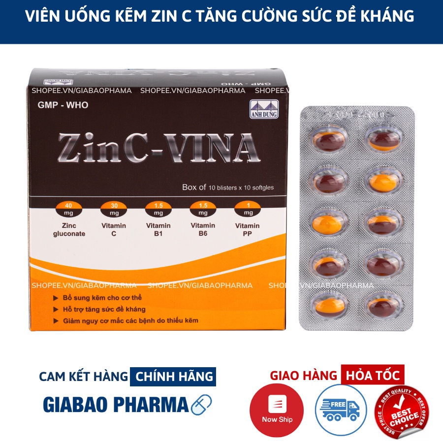 Viên uống kẽm Zinc tăng đề kháng, bổ sung kẽm, tăng miễn dịch
