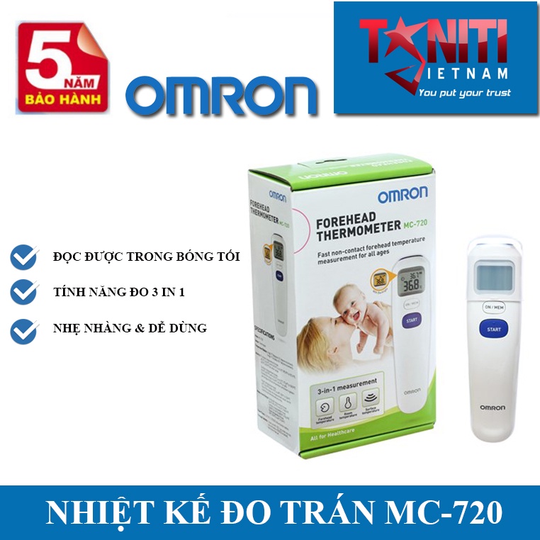 Nhiệt kế đo trán OMRON MC-720 nhanh 1s, chính xác, dễ sử dụng