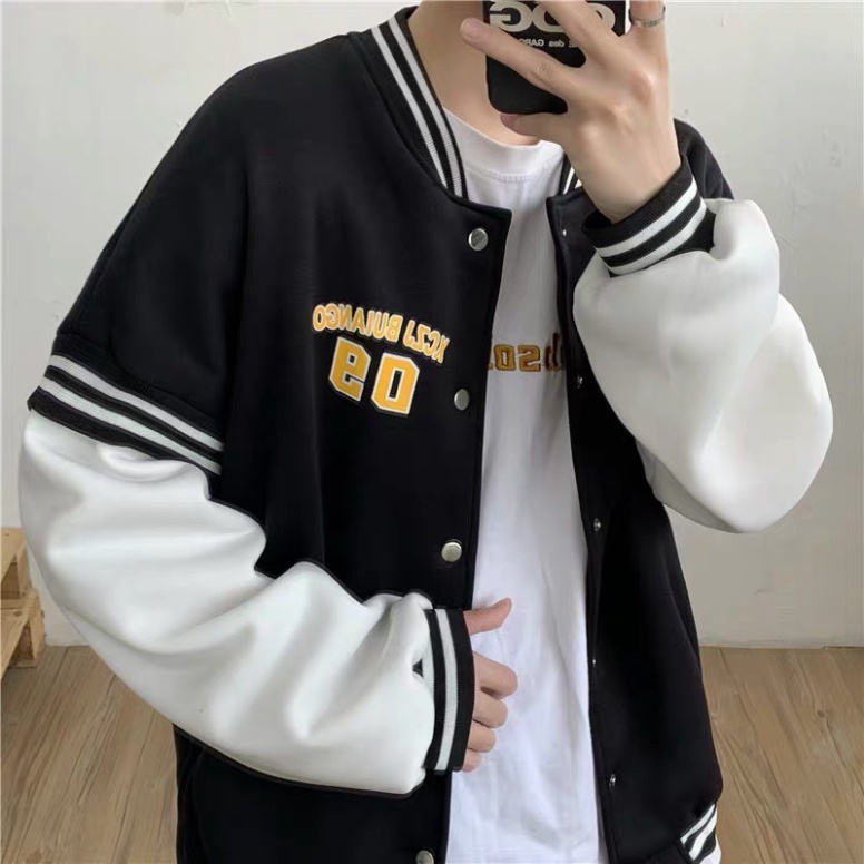 Áo khoác nữ nam bomber varsity jacket áo bomber 09 nỉ nữ nam unisex loại nỉ dày Mophus MB001P - Hàng mới về