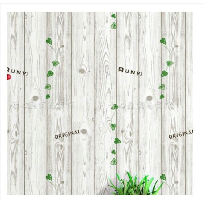 DECAL 1M GIẤY DÁN TƯỜNG KHỔ 60CM - SỌC GỖ XÁM CỎ MAY MẮN