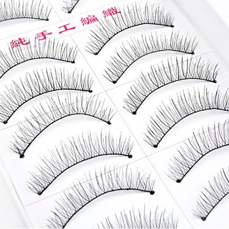Set 10 Cặp Lông Mi Giả Handmade Dày Và Dài Mềm Mại Tự Nhiên
