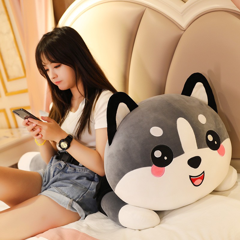 Gấu bông chó Husky má hồng áo nỉ I Love U  kích thước 80-100-120-150cm NEOCI