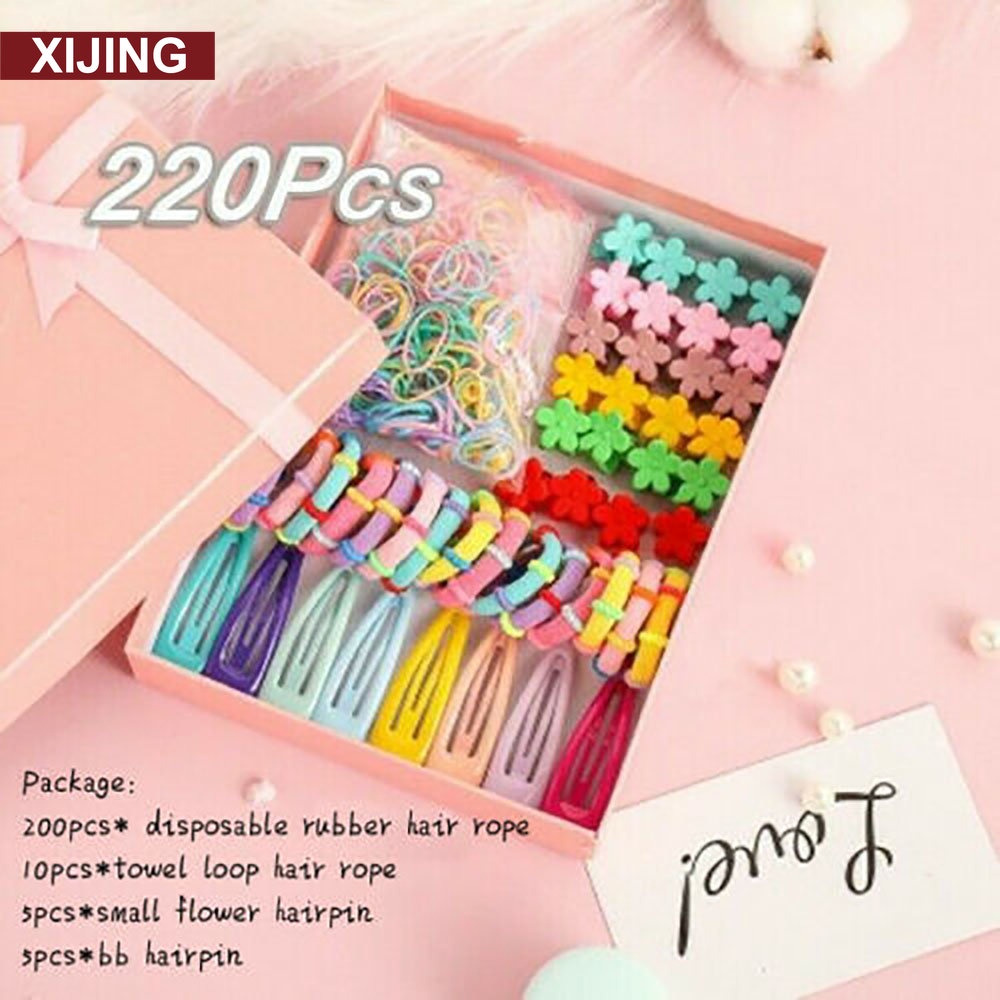 Set 220 Kẹp Tóc Hoa Xinh Xắn Cho Bé Gái