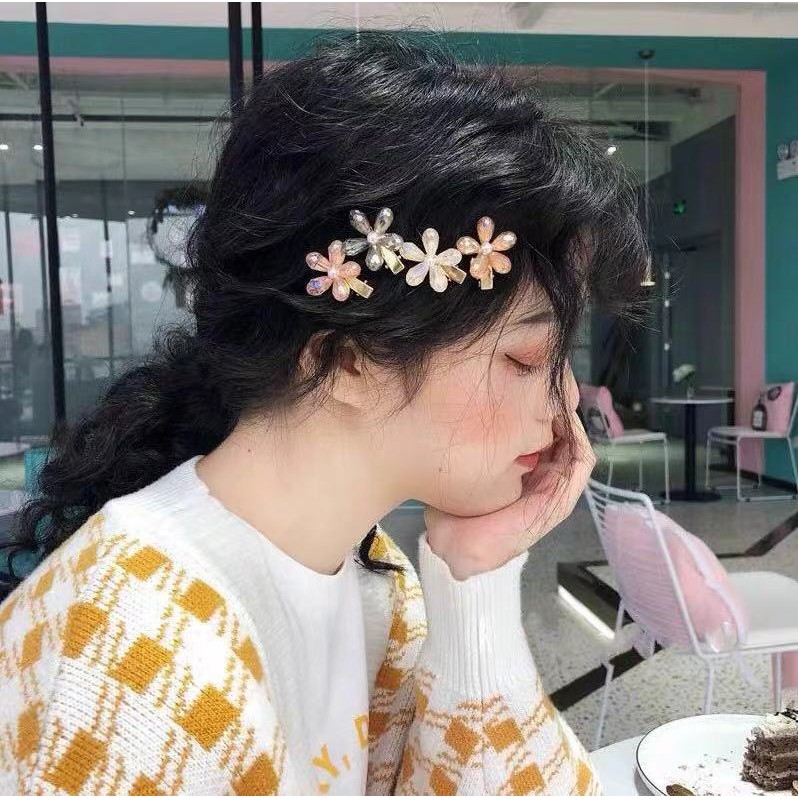 Kẹp Tóc Hình Hoa Đính Pha Lê Giả Thời Trang Cho Nữ