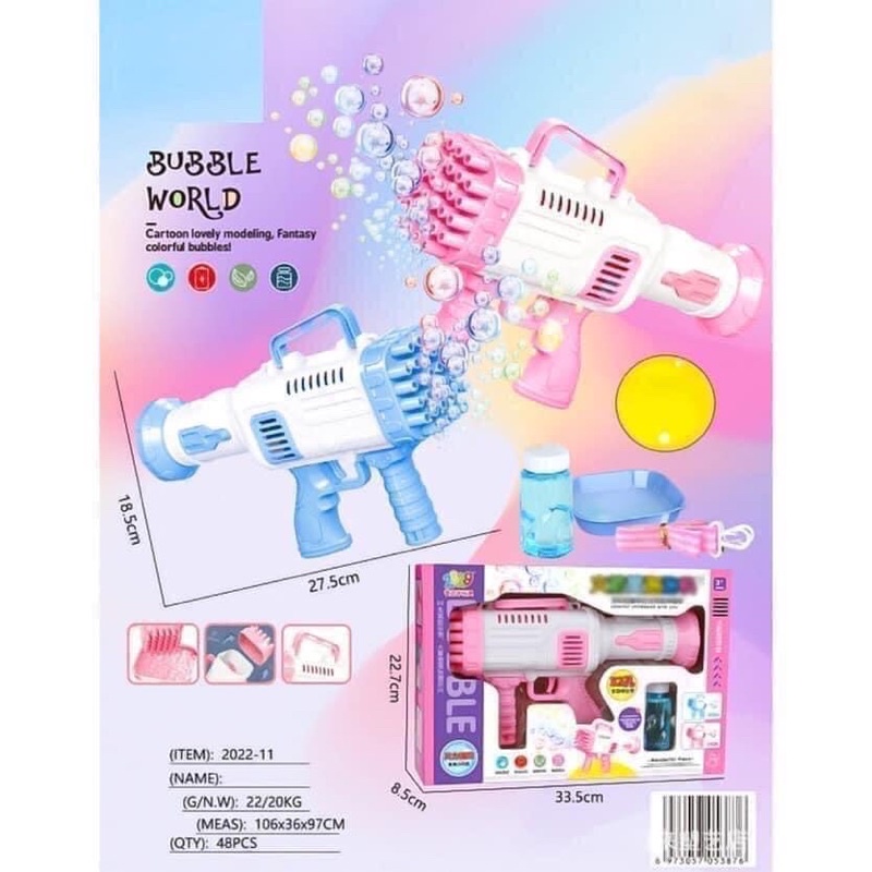 Súng bắn bong bóng đồ chơi 36 nòng. ( 2 màu siêu xinh)