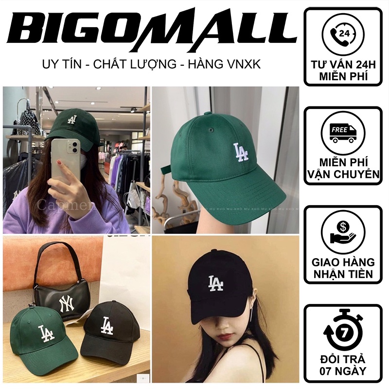 Mũ lưỡi trai LA thêu logo chất kaki dày dặn BIGOMALL - Mũ LA nam nữ unisex
