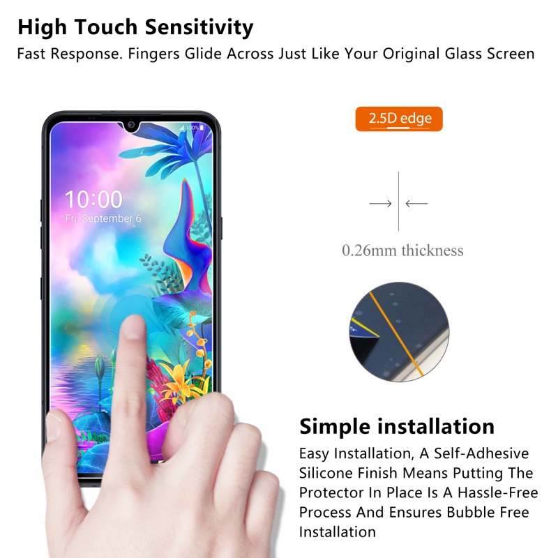 Kính Cường Lực Bảo Vệ Màn Hình Điện Thoại Lg G8 G8S G8X G7 Thinq G6 G5 9h Hd