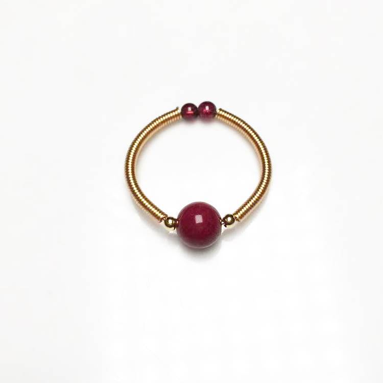 1 Chiếc Nhẫn Đá Thạch Anh Tím 14k Điều Chỉnh Được