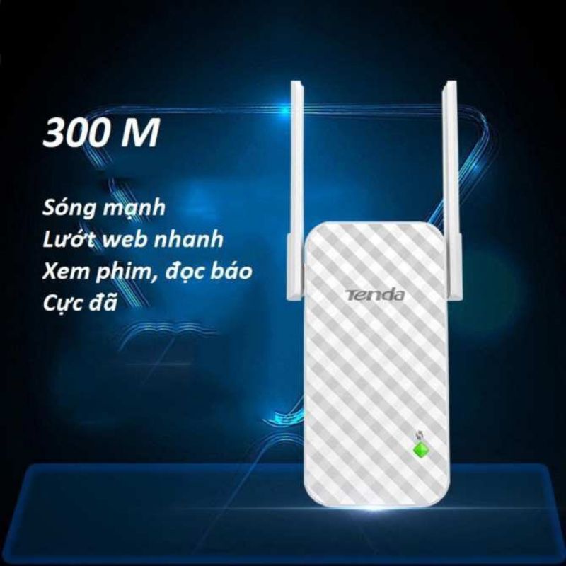 Bộ Mở Rộng Sóng Wifi Chuẩn N Tốc Độ 300Mbps TENDA A9 (2 Râu) - Hàng Chính Hãng