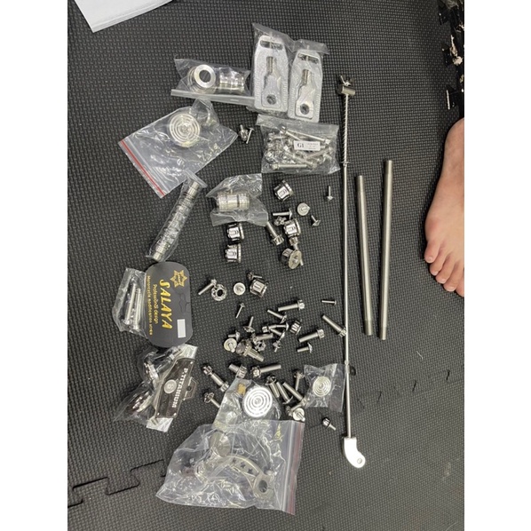 Combo full ốc salaya inox 304 và càng thắng cho xe honda yamaha wave zx blade dream future led fu sirius si