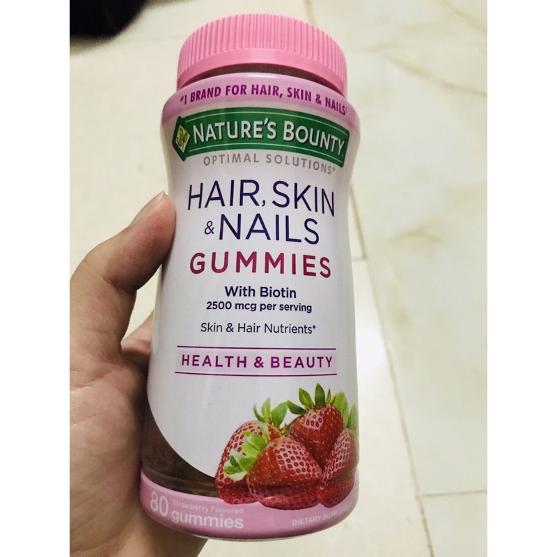 [HÀNG SẴN] Kẹo giúp đẹp da, mọc tóc, chắc móng Nature's Bounty Hair, Skin & Nails Gummies with Biotin | BigBuy360 - bigbuy360.vn