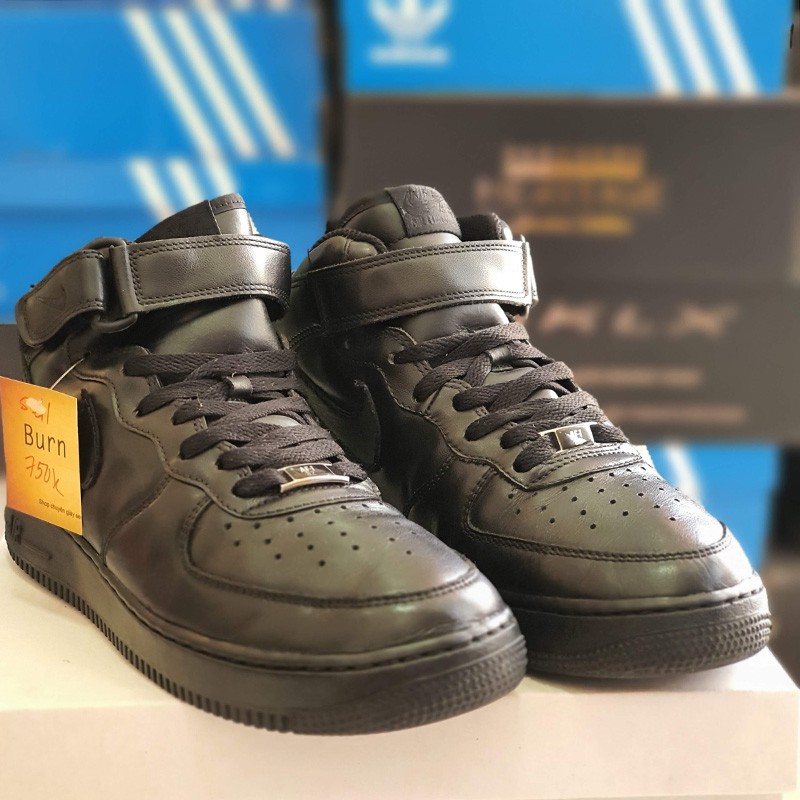 Giày Thể Thao Nike Air Force I Mid đen,size 38.5 real 2hand