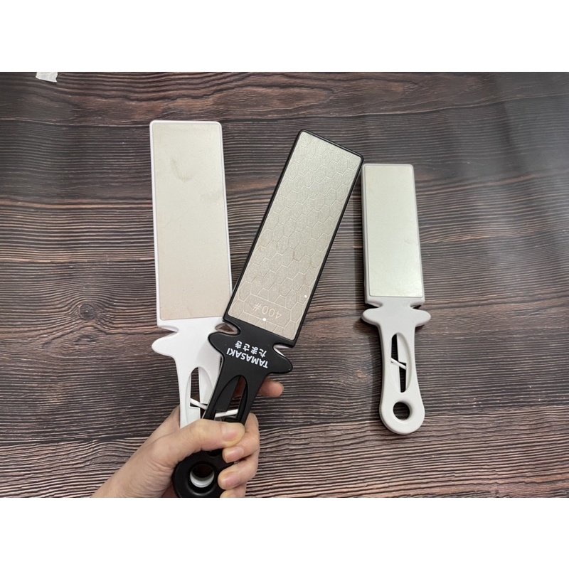 Dụng cụ mài dao, kéo 3 rãnh, mài 3 khe TAMASAKI kèm đá kim cương 2 mặt 400/1000 - Một Mí Store