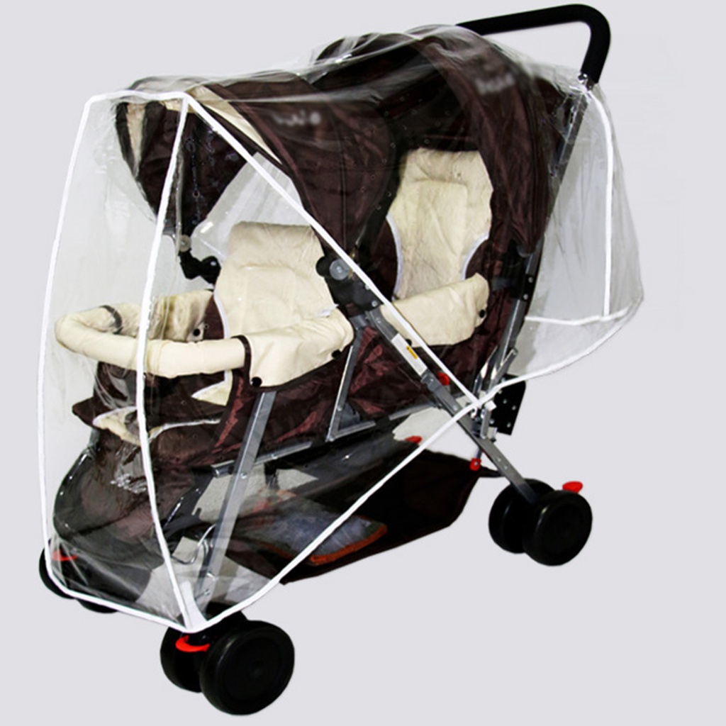 Tấm Chắn Mưa Bằng PVC Trong Suốt Hai Cửa Mở Chống Nước Thông Dụng Kích Thước 82X94X89Cm Cho Xe Đẩy Em Bé
