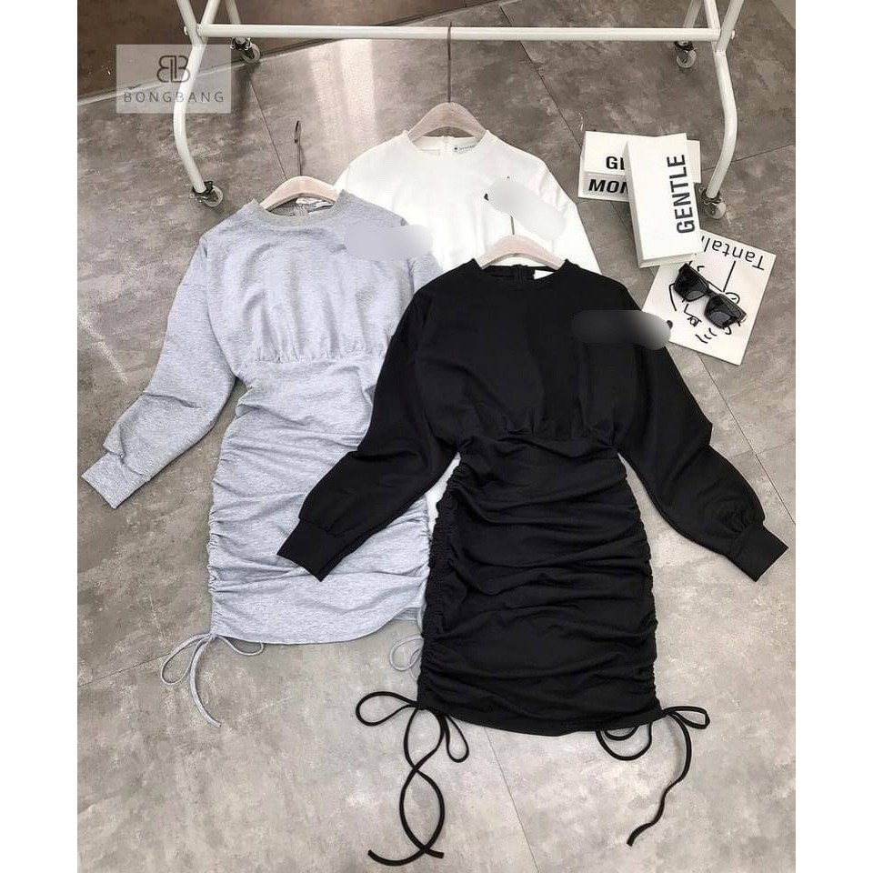 Váy trắng ❤️FREESHIP❤️ body dây rút sườn hai bên SS020 | BigBuy360 - bigbuy360.vn