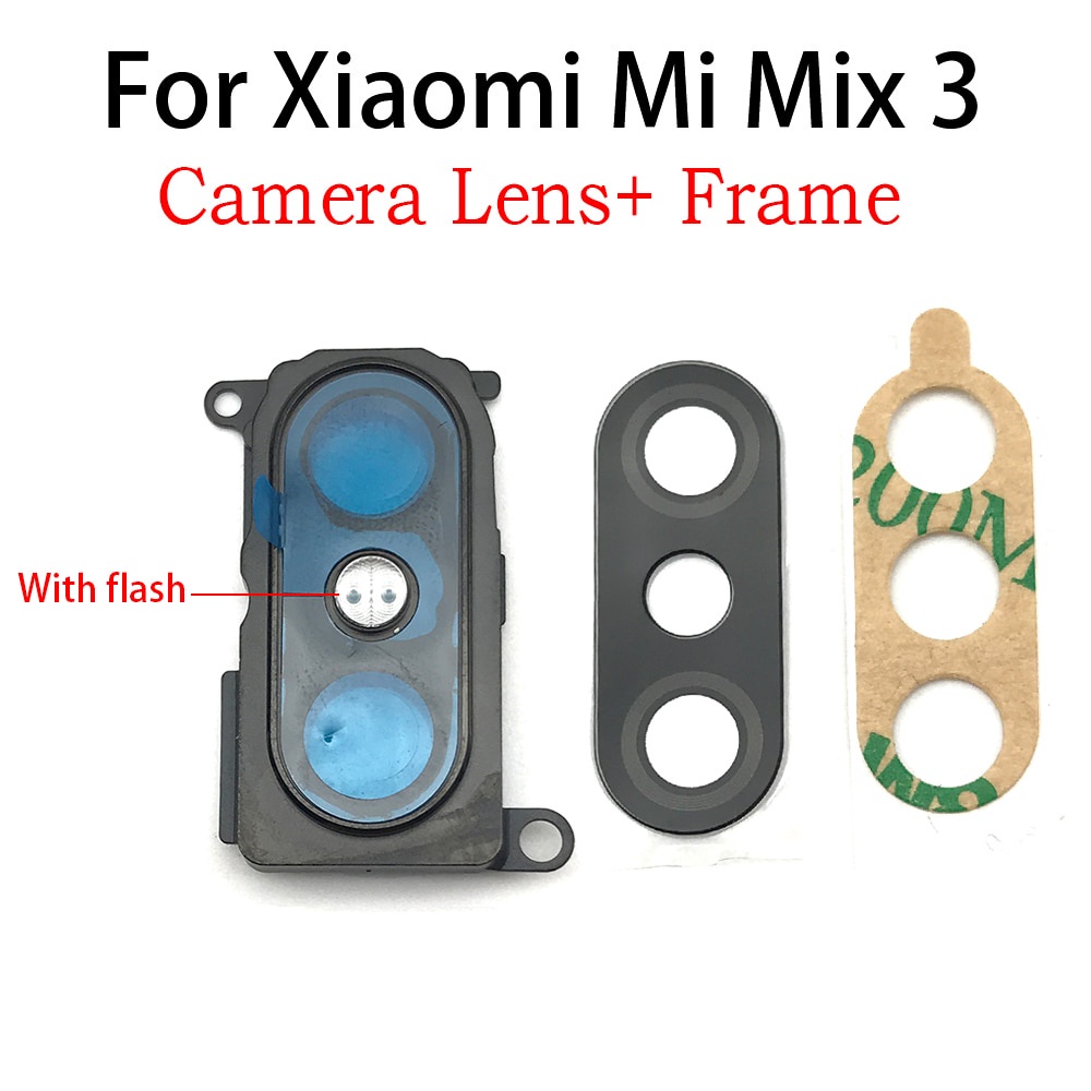 Mới Bộ Ống Kính + Vỏ Bảo Vệ Camera + Đèn Pin Cho Xiaomi Mi Mix 3 Mix3