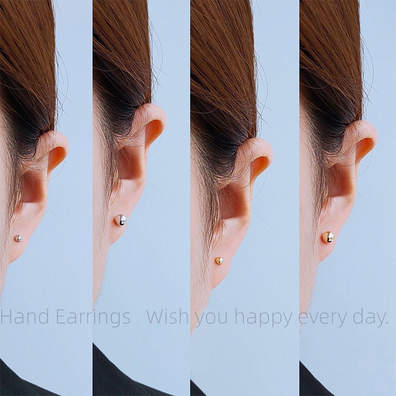 Khuyên tai mạ bạc 925 đính hạt nhỏ đơn giản thời trang xinh xắn cho nữ phụ kiện trang sức khuyên tai bạc nữ bông tai nữ hàn quốc phụ kiện thời trang