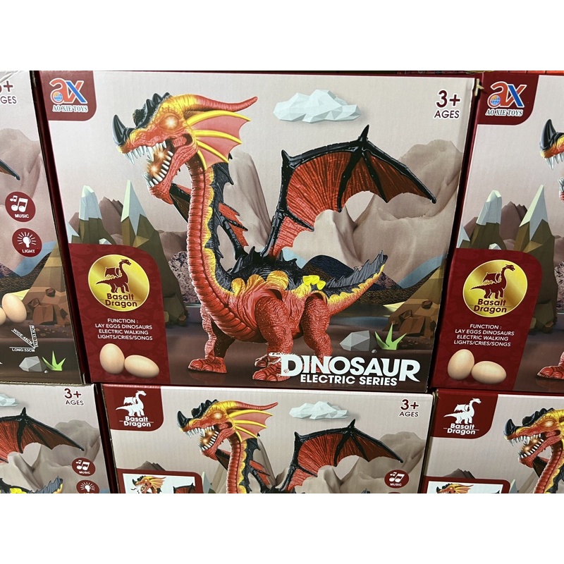 Đồ chơi khủng Long (rồng đỏ )đẻ trứng nhạc đèn ( tặng kèm pin)