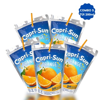 {Combo 5 túi} Nước trái cây Capri Sun vị Cam 200ml - hàng nhập khẩu Đức chính hãng