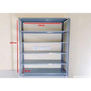 (1.5m x 0.4 x 2m) Kệ sắt v lỗ đa năng 6  tầng lắp ráp  (Dài 1.5m x Rộng 0.4m x Cao 2m x 6 Mâm)