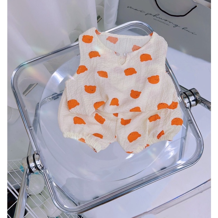 Bộ 3 lỗ chất liệu xô múlin , đũi nhăn cho bé trai bé gái