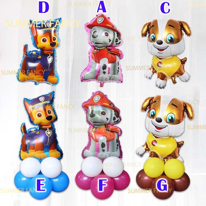 bong bóng kiếng chó cún con tuổi tuất cảnh sát cứu hỏa 80cm Happy Birthday party decorations Dogs paw patrol