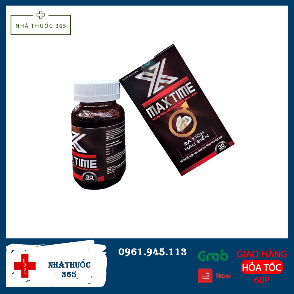 Viên bổ thận hàu biển MAXTIME Tinh chất hàu biển ,ba kích bổ thận nam Max time tăng cường chức năng sinh lý nam giới