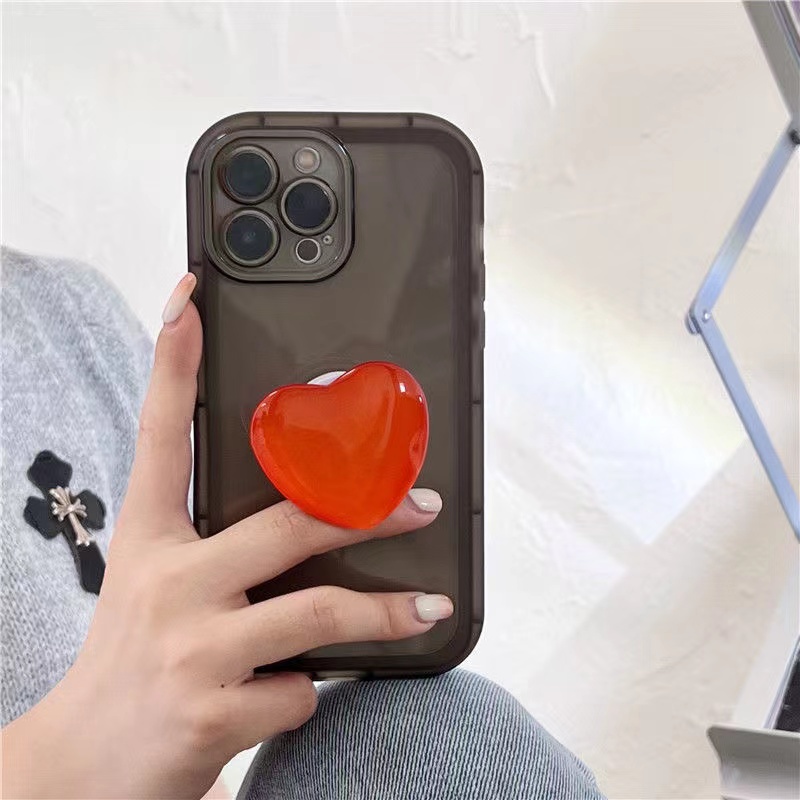 Ốp Điện Thoại Mềm Màu Kẹo Hình Trái Tim Dễ Thương Chống Sốc Cho iPhone X XR XS 11 12 13 Pro Max 7/8 SE2020 7 Plus/8 Plus