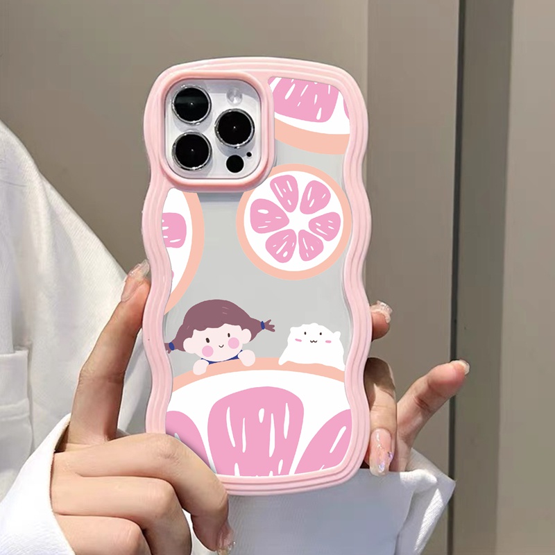 Suntaiho Ốp lưng iphone Ốp Điện Thoại mềm viền gợn sóng họa tiết trái cây thích hợp cho Iphone 14 14 pro 13 pro max 13 pro xr xs max