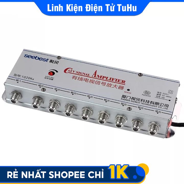 Bộ Chia Và Khuếch Đại Tín Hiệu Truyền Hình Cáp Tivi Điện 1 Ra 8