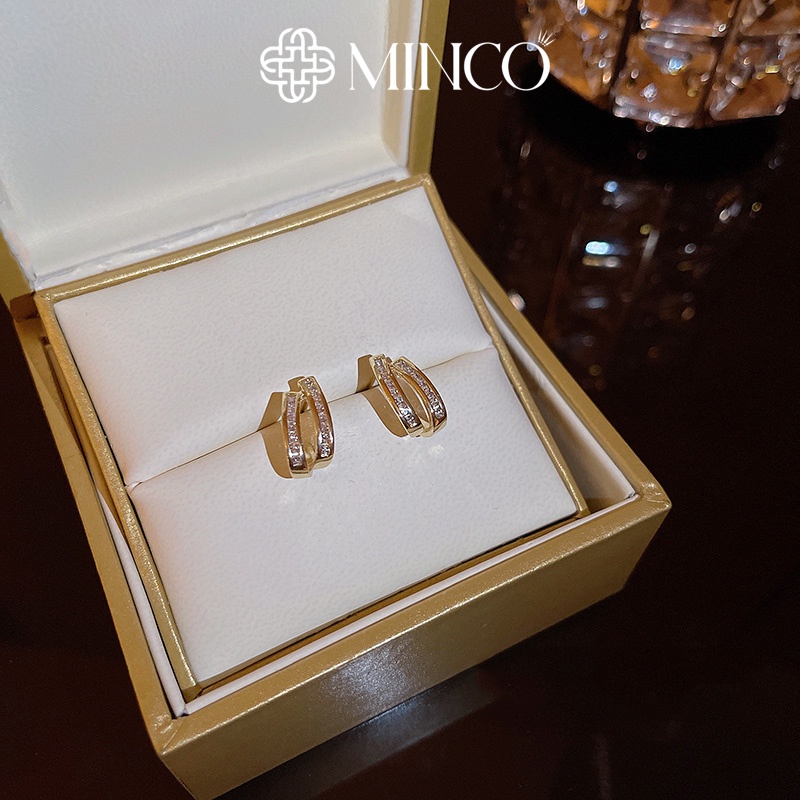Khuyên tai Minco Accessories Đính Đá Lấp Lánh Sang Trọng Quý Phái Dễ Phối Đồ Thời Trang Yêu Thích Phái Nữ BT41