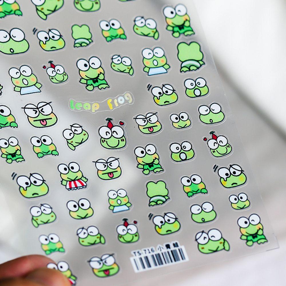 OCEANMAP Cartoon Nail Stickers Fashion Bear Cherry Frog Bownot Tiger DIY Nail Art Decorations