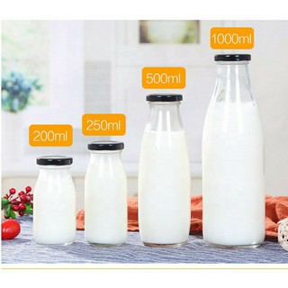 set 10 Chai thủy tinh 200ml nắp chống tràn kim loại