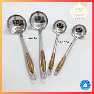 Muôi múc canh inox vân gỗ - muôi múc canh inox cao cấp
