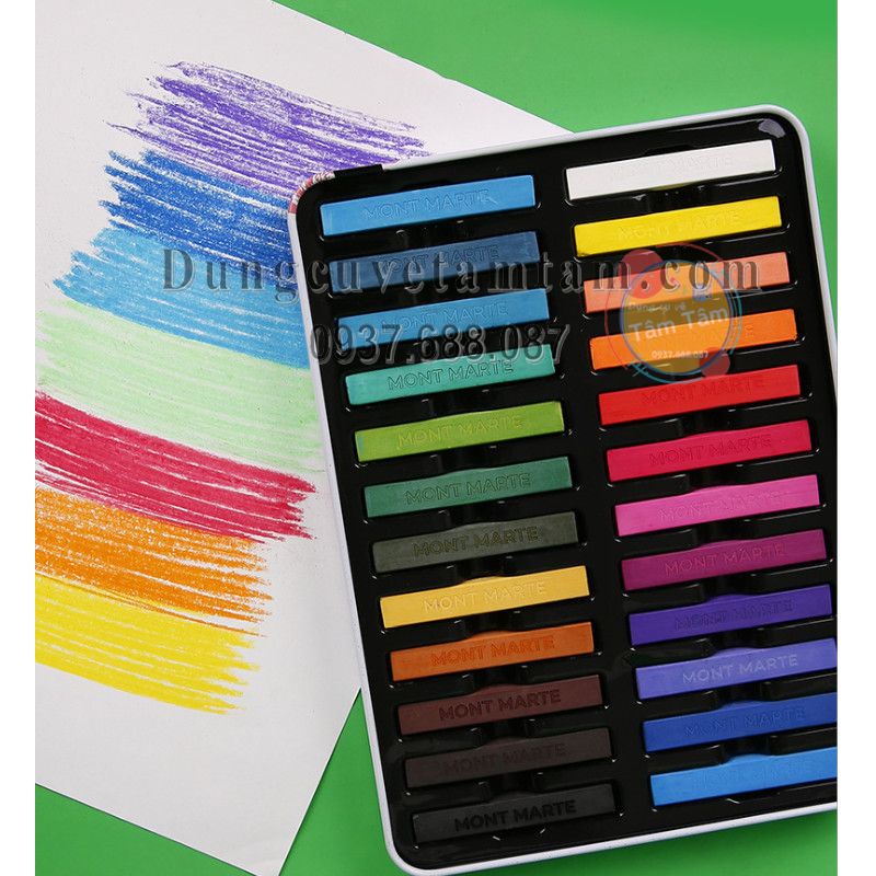Phấn tiên Mont Marte   24 màu / 48 màu / 72 màu , Bộ Phấn Tiên Mont Marte - Soft Pastels Mont Marte 24/48/72 màu