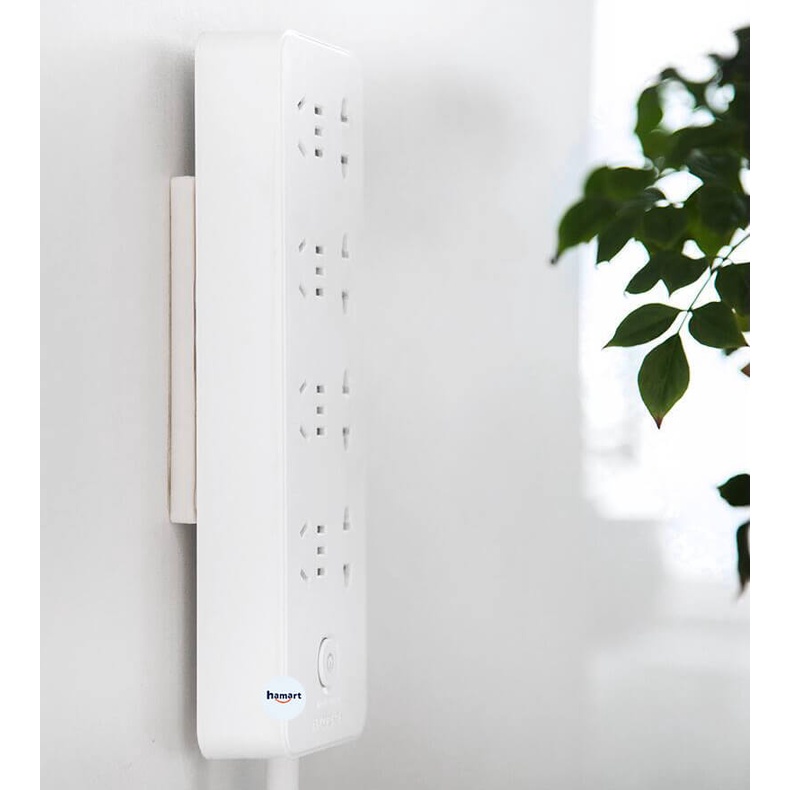 Giá Đỡ Ổ Điện Dán Tường 2 Thanh Trượt Hamart Móc Treo Wifi Đa Năng Keo Acrylic Siêu Dính Tiện Lợi