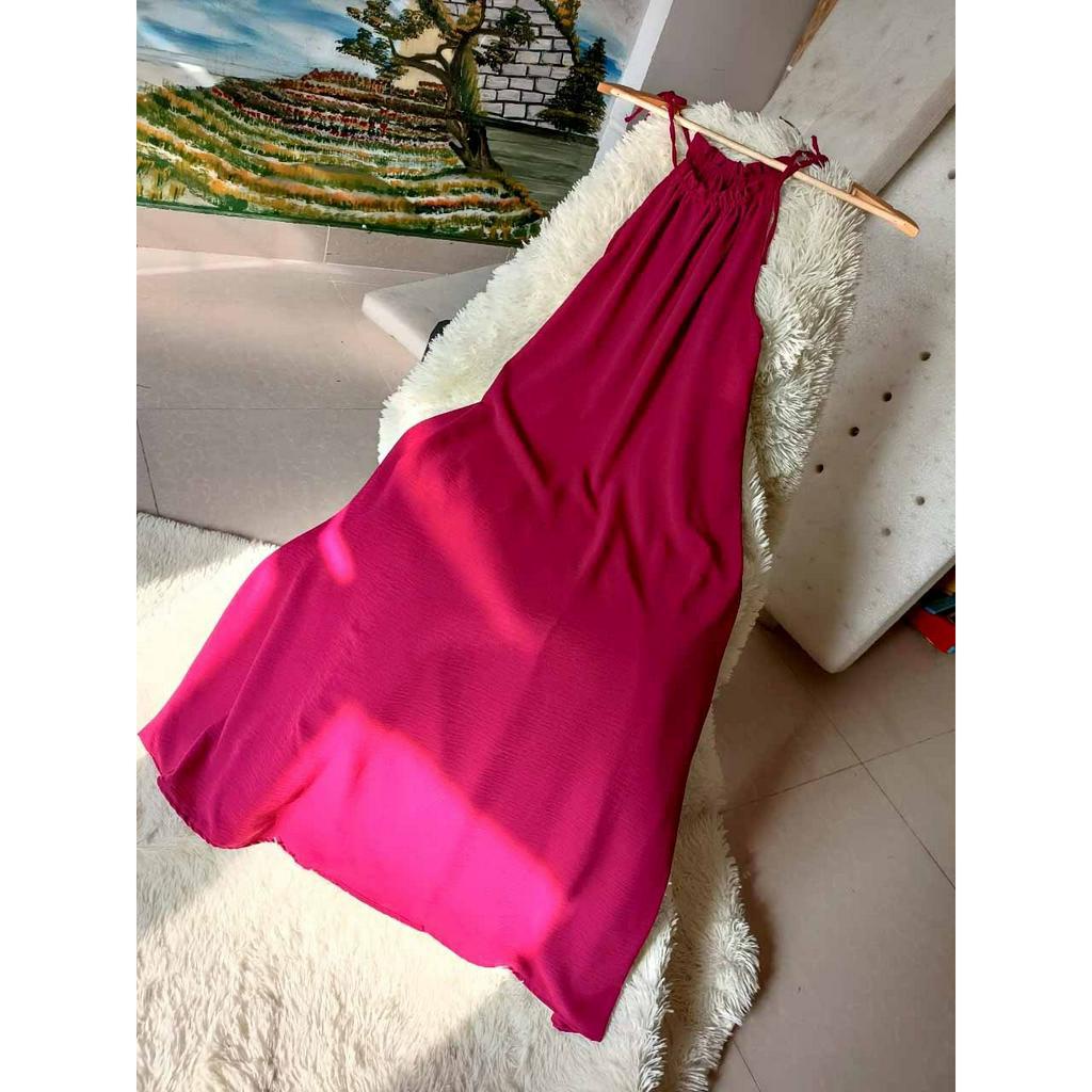 ❤️ MẪU MỚI - GIÁ SỈ ❤️ Đầm Maxi Hai Dây Hở Lưng Xẻ, VÁY 2 dây THẮT NƠ CỔ đi biển DẠ HỘI