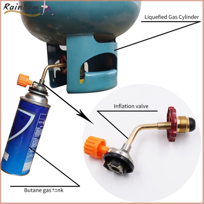 Bộ Van Chuyển Đổi Bình Gas Butane Có Thể Bơm Đầy Lại Dùng Khi Đi Cắm Trại Ngoài Trời